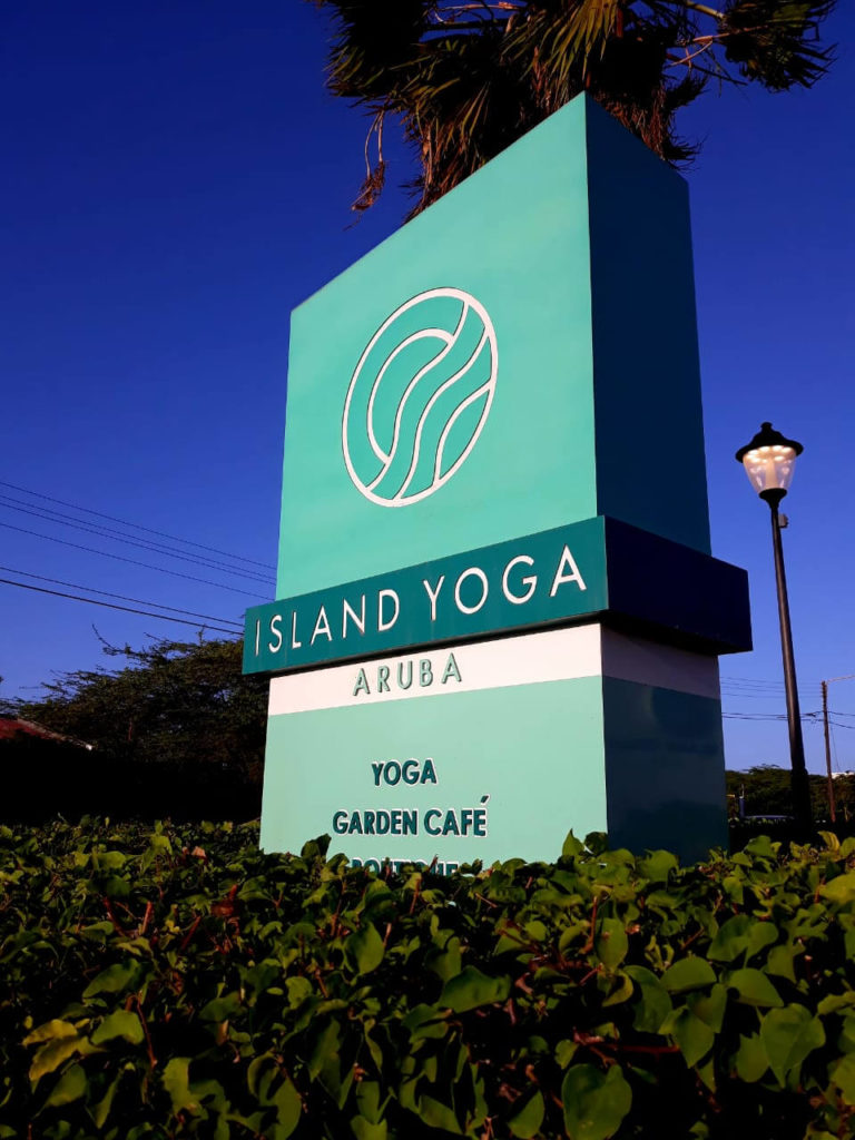 Island Yoga Pylon Sign Aruba