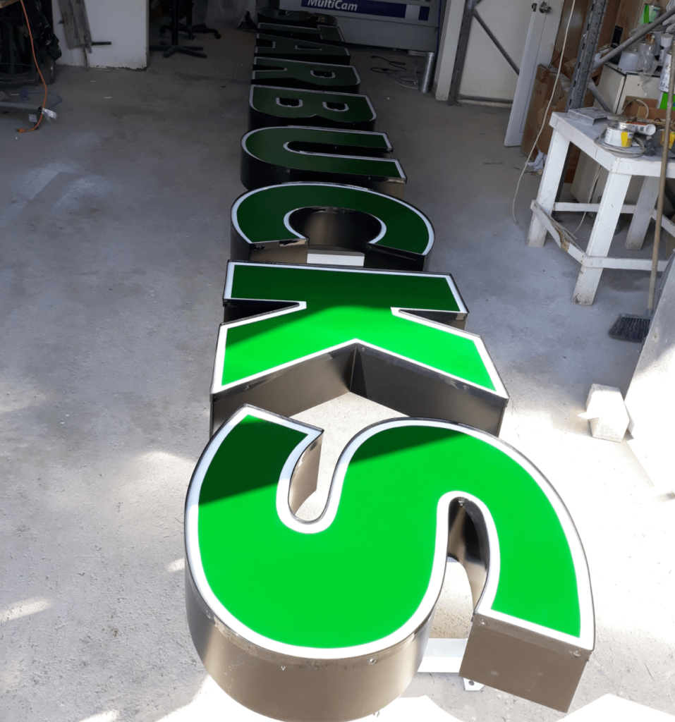 starbucks aruba custom sign under production